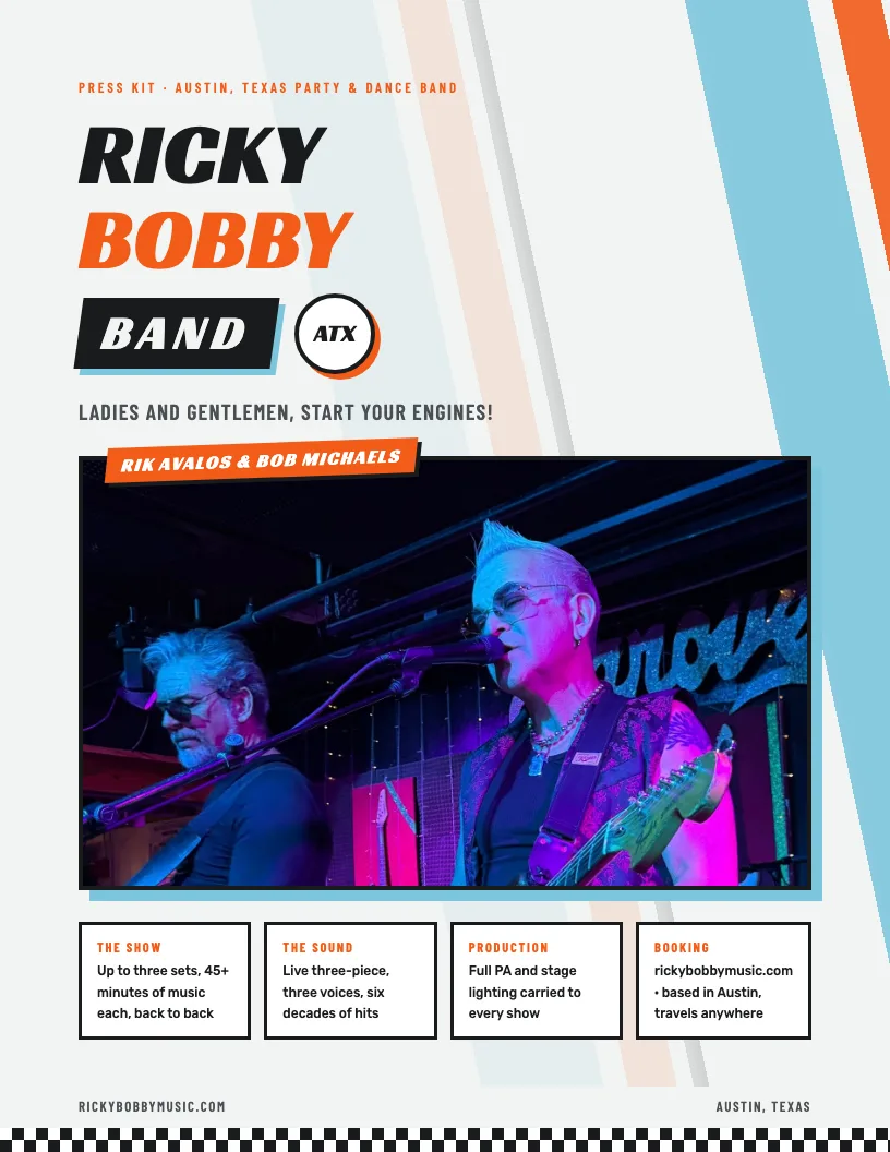 Cover of the Ricky Bobby Band press kit